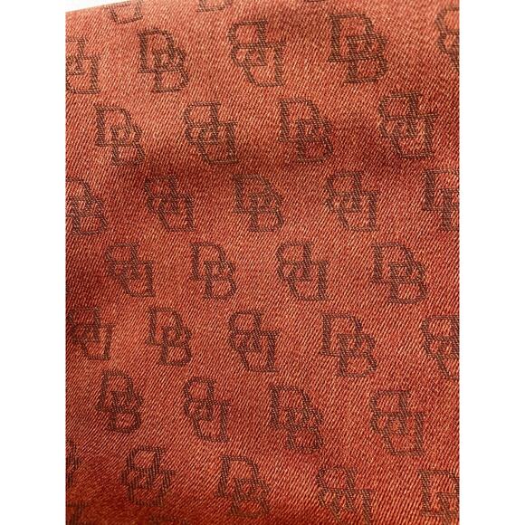 VTG DOONEY & BOURKE ORANGE SIGNATURE MONOGRAM CANVAS LEATHER SHOULDER PURSE - Picture 2 of 9